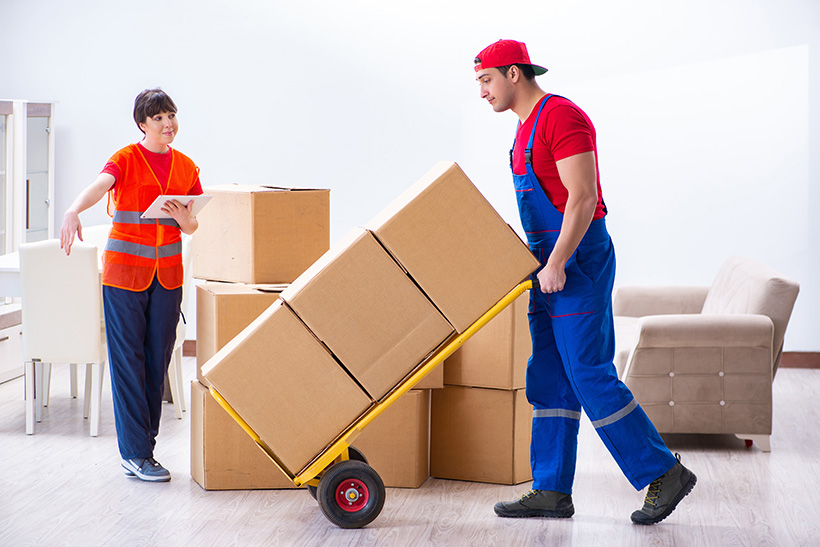 Long-distance Movers Are Loading Furniture