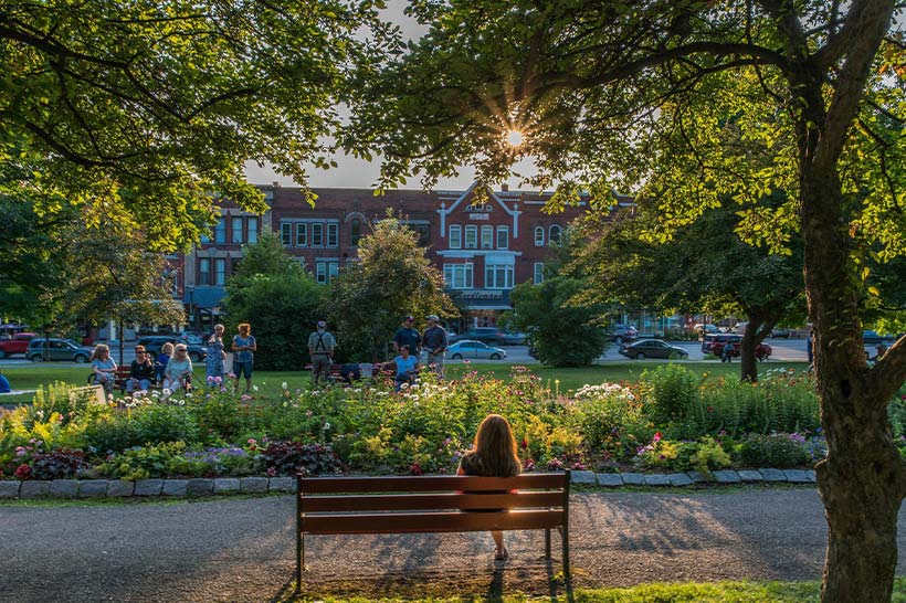 Sunset At A Park In A Small Town