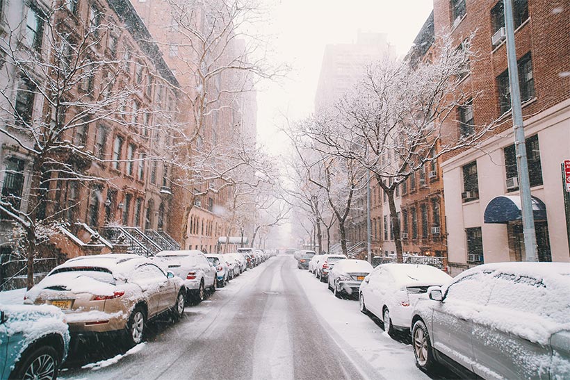 Cars Parked On The Snow