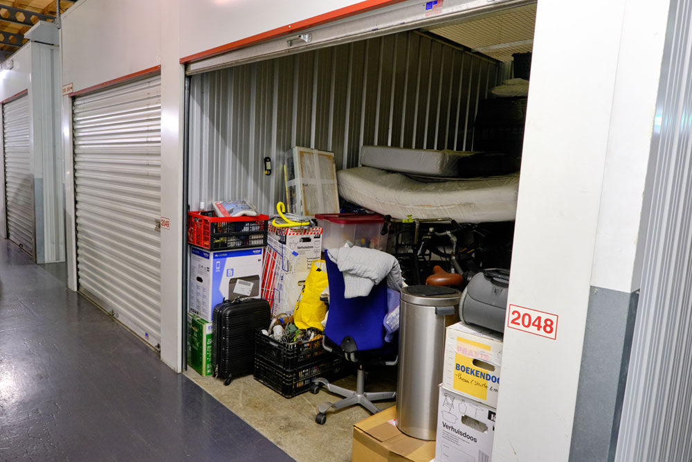 A Storage Unit With large Items In The Back