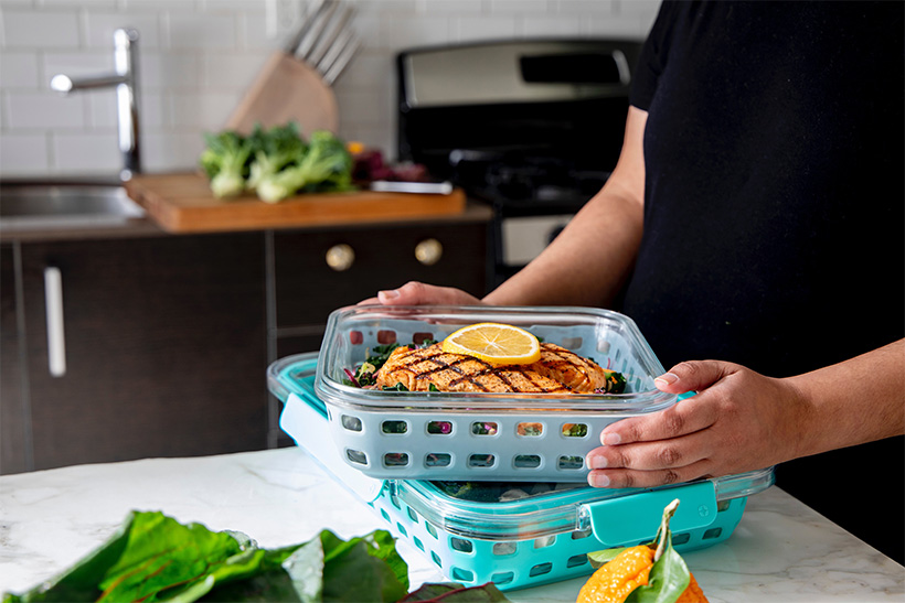 A Person Holds Tray With Food