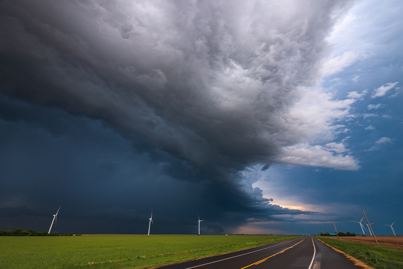 Thunderstorm Is Rollinf Over A Plain